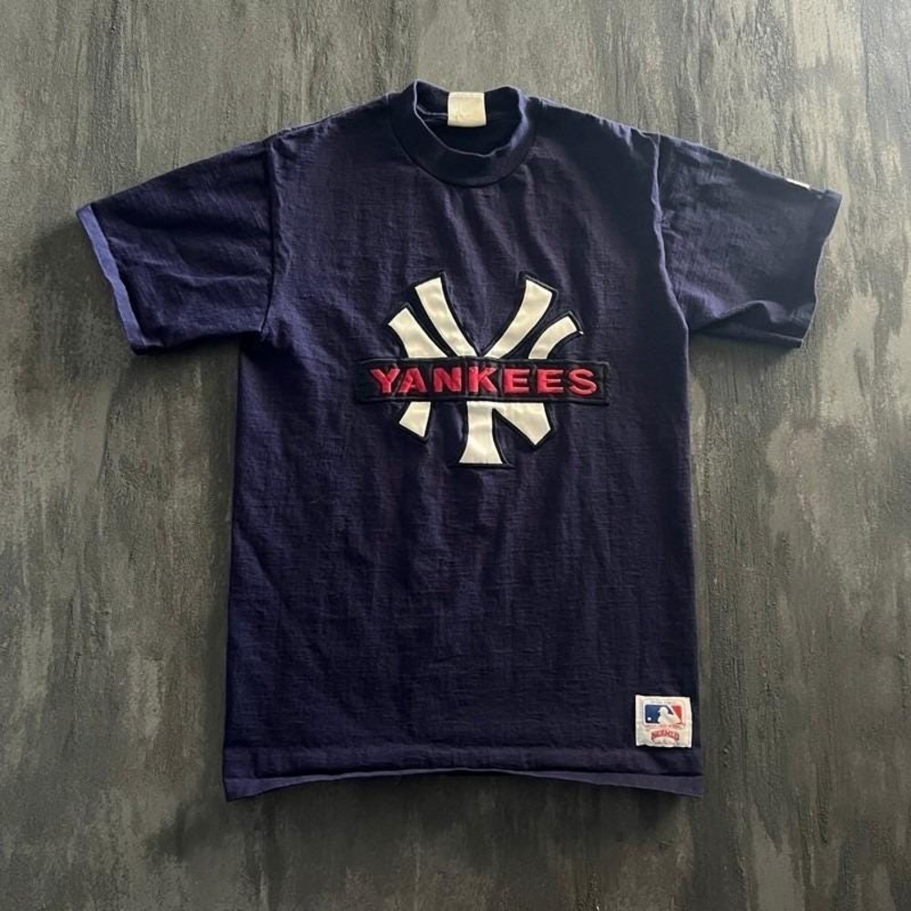 Vintage New York Yankees Shirt Mens Medium Blue 1990s MLB